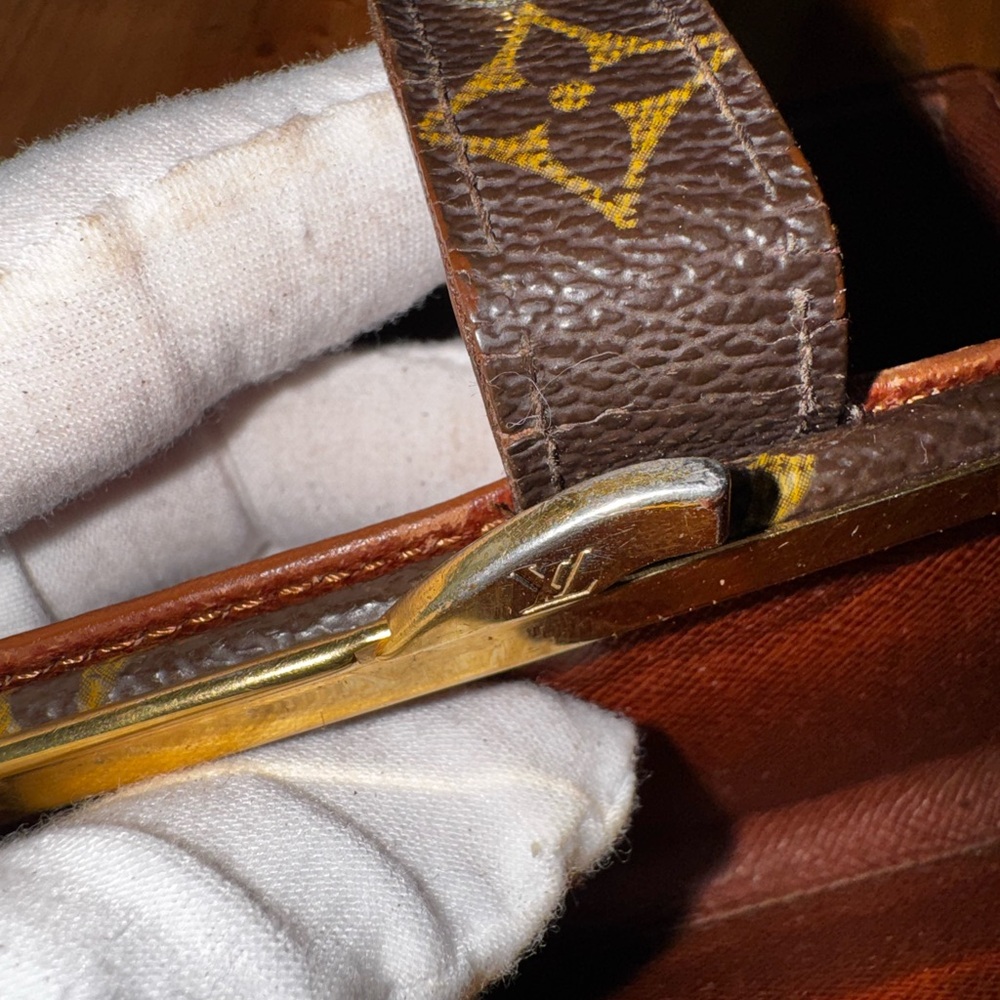 Louis Vuitton French purse, wallet, monogram, vintage kiss Lock brown gold - Picture 11 of 16
